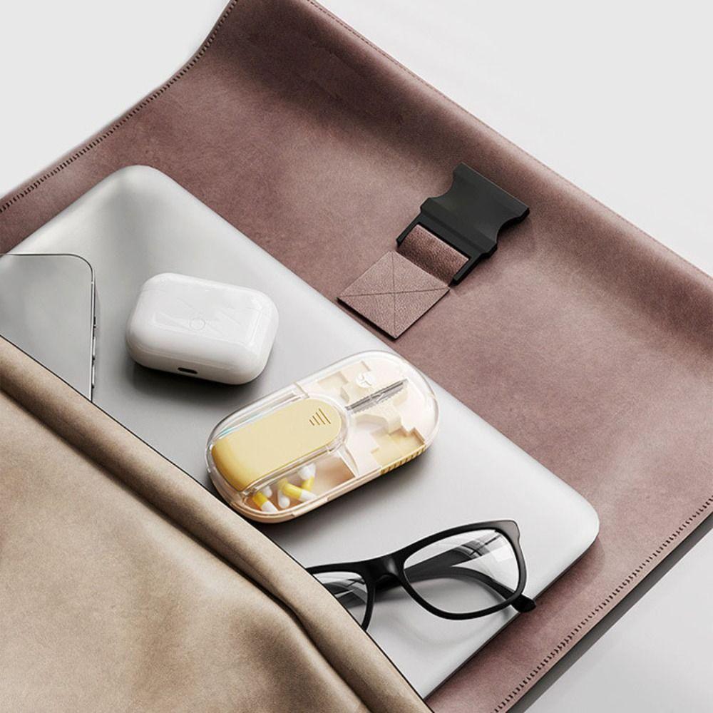 Mit Bürste Tablettenschneider Aufbewahrungsbox Staubdichte Pillendose Tragbarer Medikamententeiler für alle Tabletten