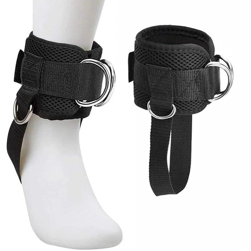 Gym Ankle Straps 4 D-Ring Adjustable Foot Support Cuffs Ankle Weight Leg Training Brace Support Leg Workouts Pulley With Buckle