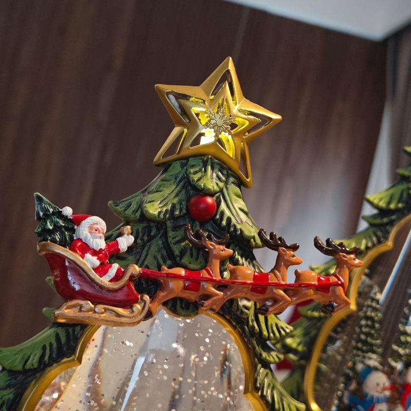 LED Lighted Christmas Tree Night Light Crystal Snowflake Ball Tabletop Holiday Decoration