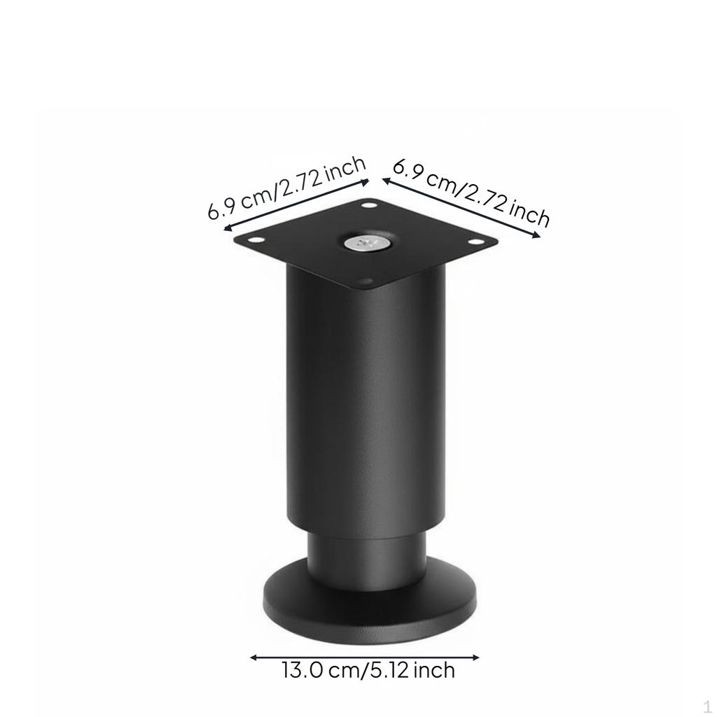 Adjustable Furniture Support Legs, Cabinet Sofa Bed Table Feet, Sturdy, NonSlip, RustResistant Black