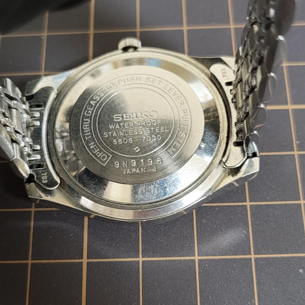 SEIKO LM LORD MATIC Automatic Watch with Roman Vintage Antique [Working Condition] 5606-7030 Men's Numerals, Style. (Management Code K26Z)