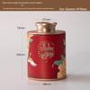 Festive Tea Can: Small Sealed Container for Black, Green, or White Tea with Silver Flakes