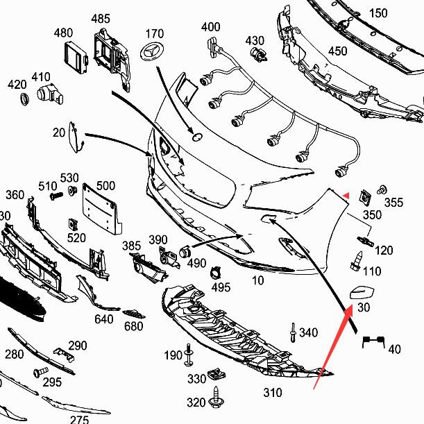 1178851522, 1178851622: Compatible with Mercedes-Benz CLA W117 Front Bumper Left & Right Spray Water Covers