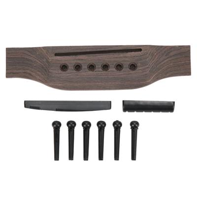 Ensemble Chevalet de Guitare Sillet Sellets Chevilles de Cordes Bois Massif Plastique Accessoires de Remplacement