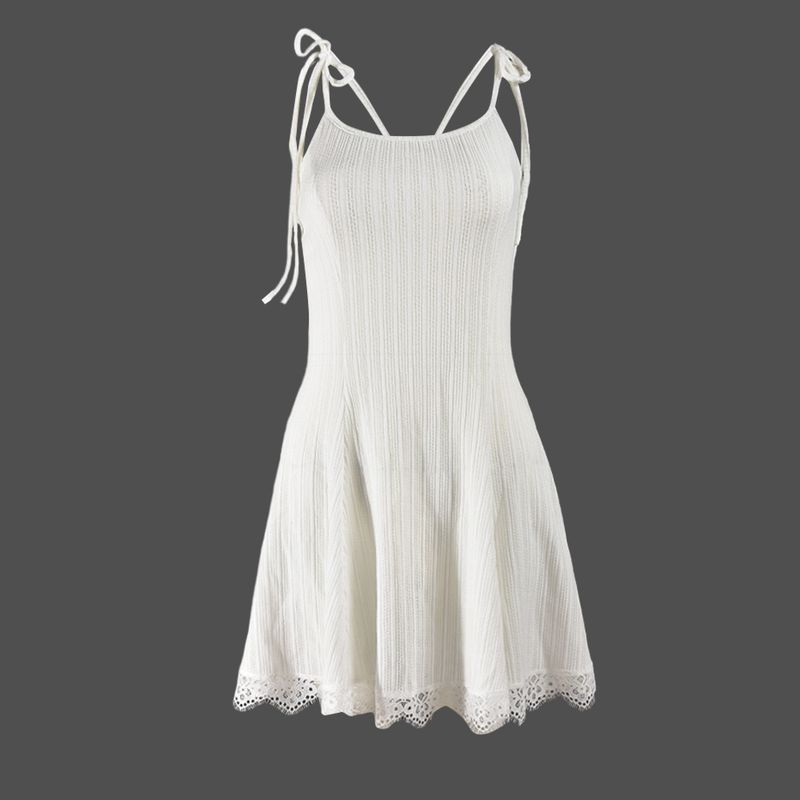 

51207 Nazada Summer Hot Sale Fashion Export New Strap Princess Dress Sexy Lace Dress Women s Clothing White L