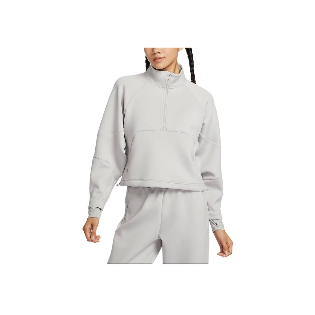 Nike Sports Lifestyle Series Casual Stand Collar Long Sleeve Sweatshirt Women Sweatshirt Gray FB5231-014