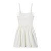 French Hepburn-Style Spaghetti Strap White Mini Dress for Women - Ideal for Beach Vacations 2026