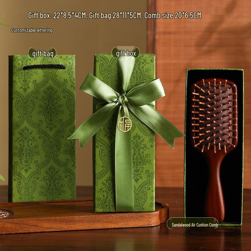 

Sandalwood Massage Comb Gift Box - Chinese Style Health Preservation Birthday Gift for Women
