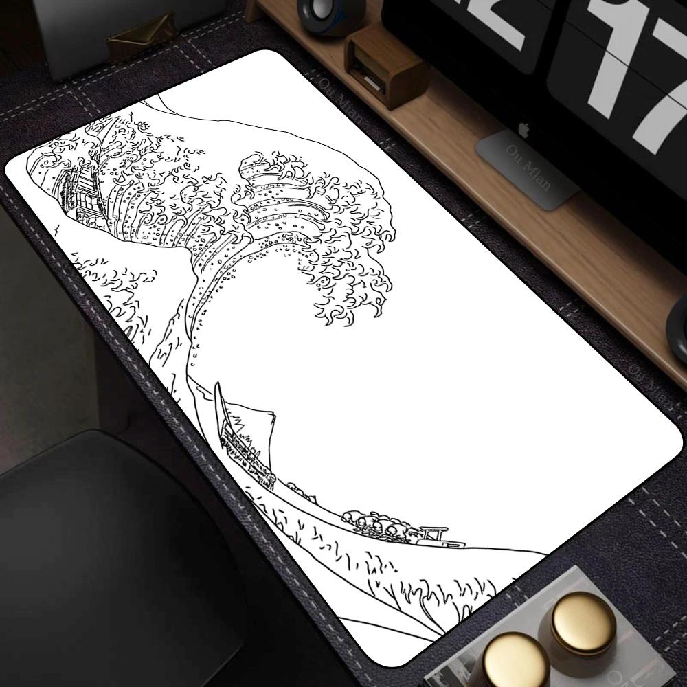 Large Mousepad Japan Great Wave Mousepads Keyboard Mat Deskpad Pc Game Desk Mats Company Mouse Pad Rubber anti slip Mouse Mats