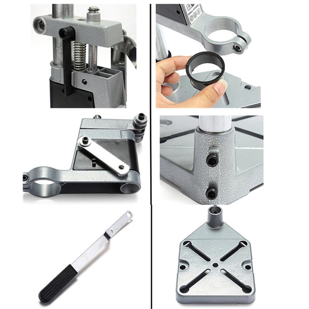 Universal Drill Stand – Bench Clamp Holder For Hand Drills, Aluminum Base, 38-43mm Chuck