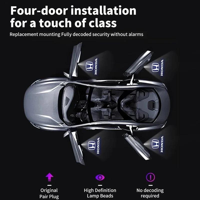 Bmpxw8 For Honda Civic Accord Odyssey Crosstour CR-Z Elysion Spirior Insight UR-V Car Door Projector Lamps LED Welcome Shadow Lights