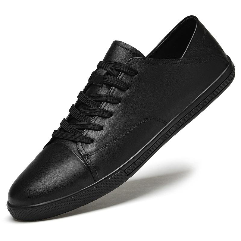 Men's Shoes Large Size Men's Heels Can Be Stepped On Small White Shoes Breathable Board Shoes Foreign Trade Cowhide Surface Small Size Casual Shoes