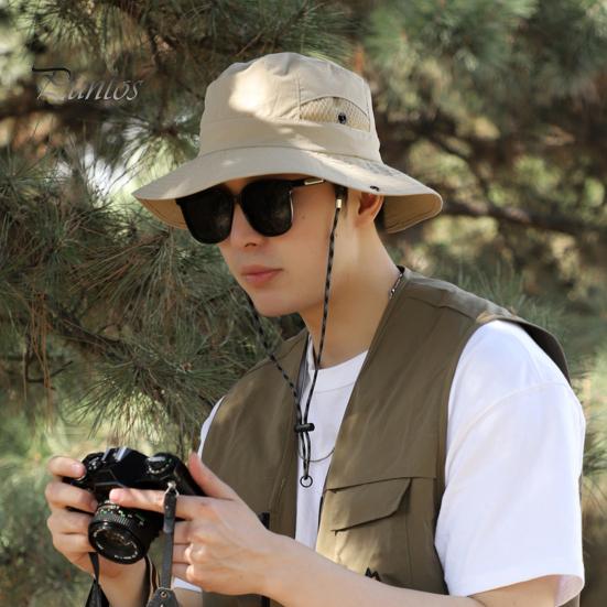 

Мужская шляпа Fishmernan с регулируемым ветрозащитным фиксированным ремешком, с защитой от УФ-излучения, складная, быстросохнущая, в японском стиле, солнцезащитный крем для скалолазания, садоводства, рыбалки на открытом воздухе чёрный