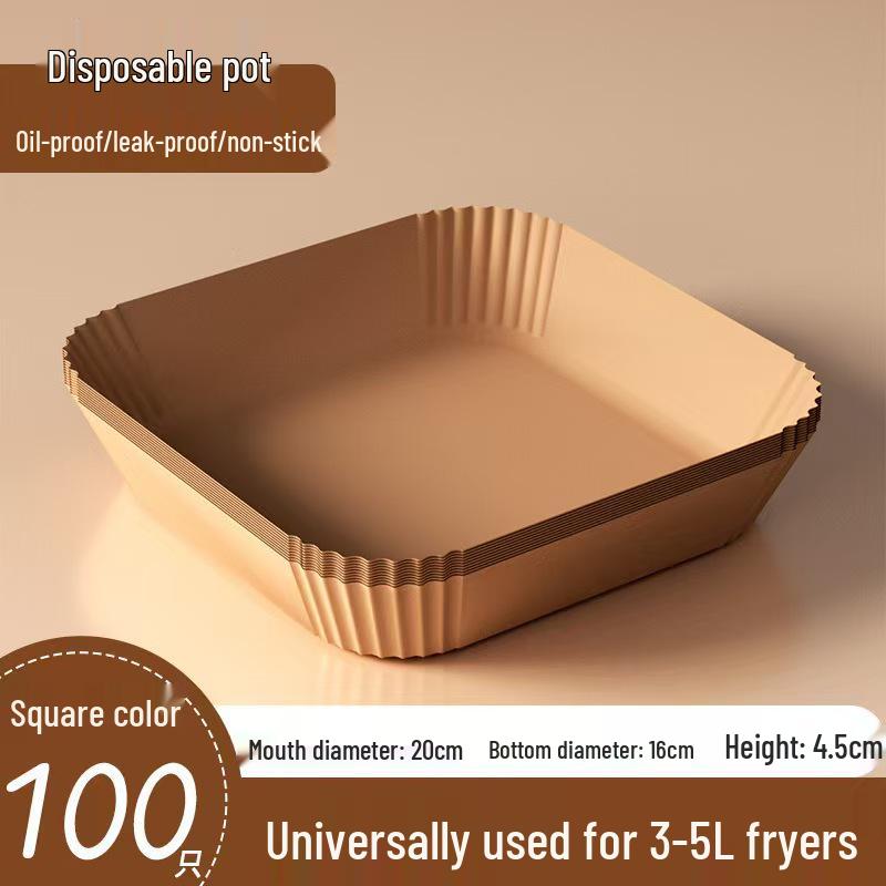 Round Air Fryer Disposable Oil-Absorbing Paper Liners, Food-Grade Silicone.