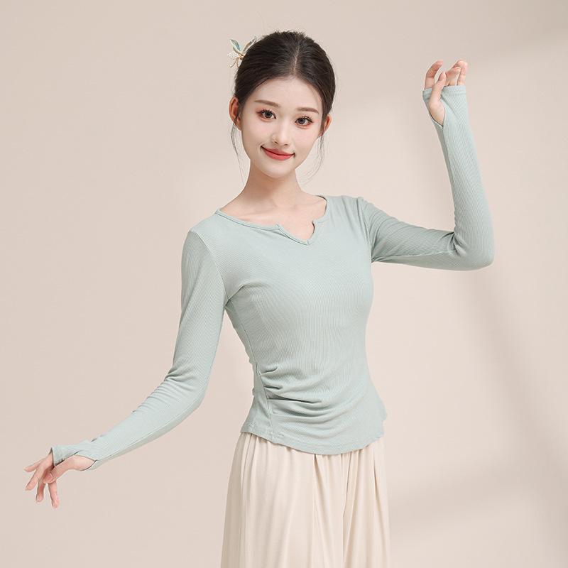 

Женский костюм для практики современных танцев с длинным рукавом и без пальцев Medium