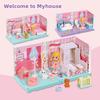 Non-Toxic Diy Miniature Doll House Simulated Bedroom Bathroom Kitchen Roombox Study Furniture Play House Children Toys For Children Gifts