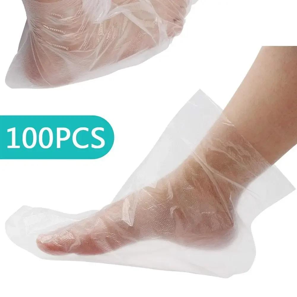 Transparent Disposable Foot Bags Detox SPA Covers Pedicure Prevent Infection Remove Chapped Bath Wipe Foot Care Tools 100PCS/bag