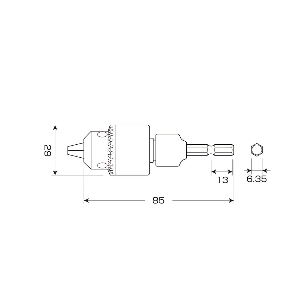ANEX AKL-230 Drill Chuck with Key, 0.8-6.5mm