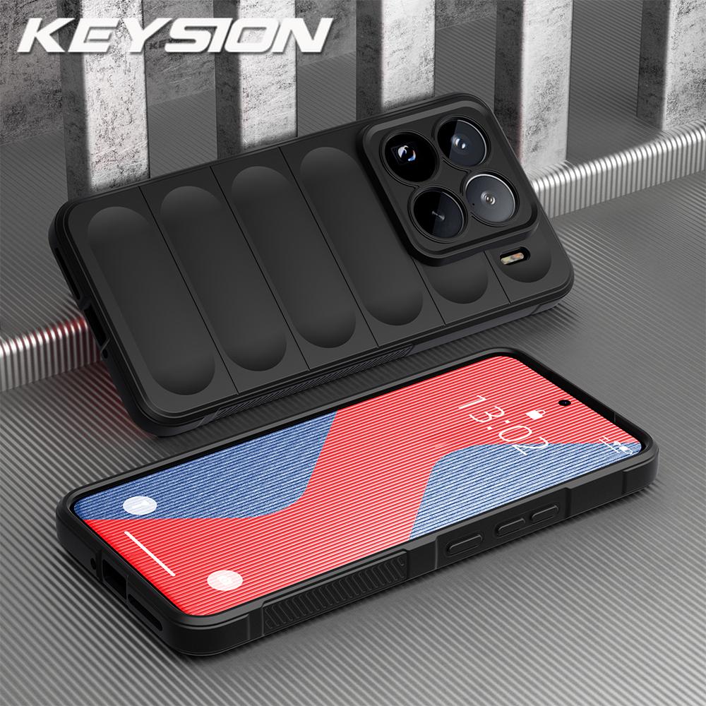 KEYSION Shockproof Matte Case for Xiaomi 15 5G 15 Pro Anti-skid Soft Silicone Phone Back Cover for Xiaomi 15 Pro 5G