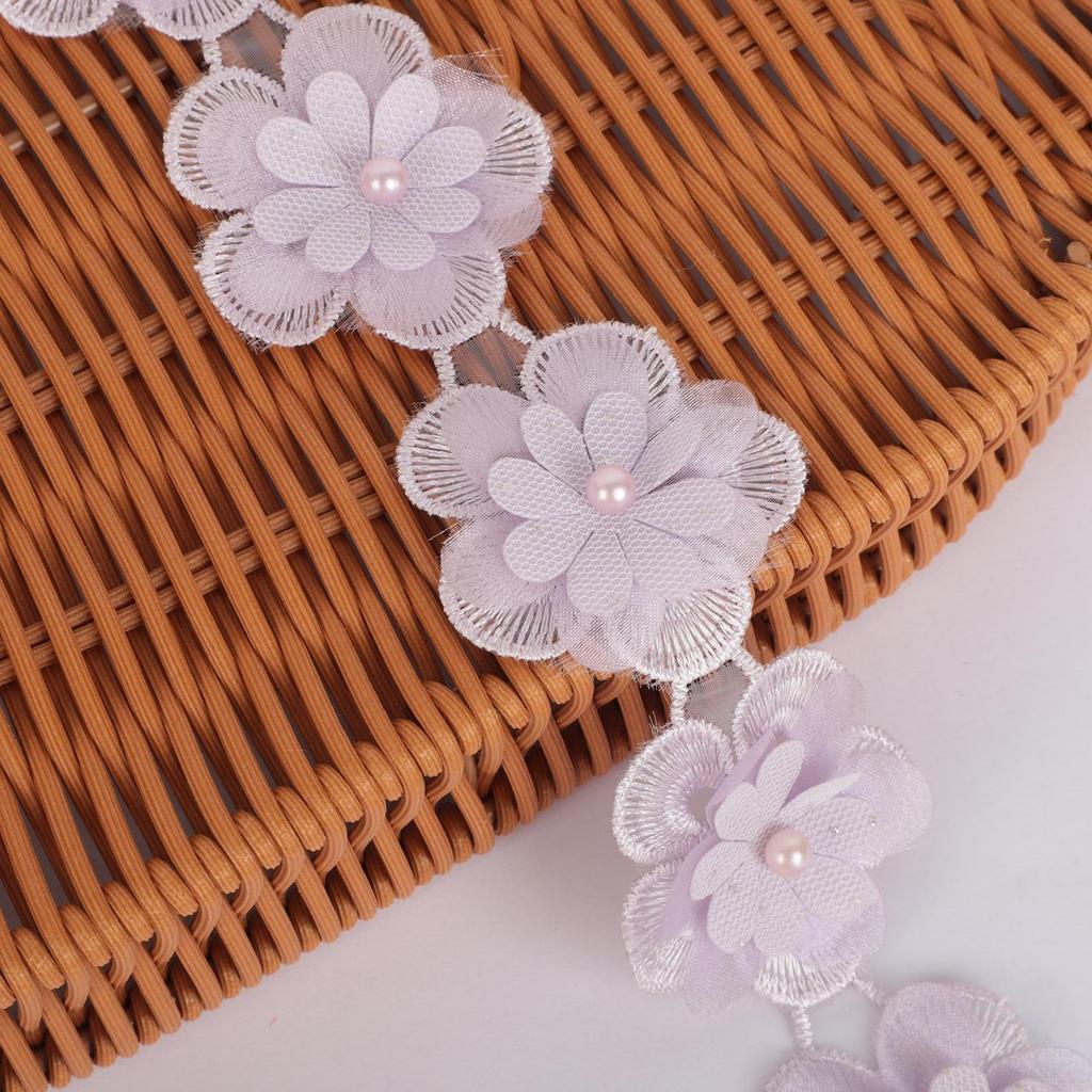 Three-Dimensional Small Flower Embroidery Organza Lace Accessories