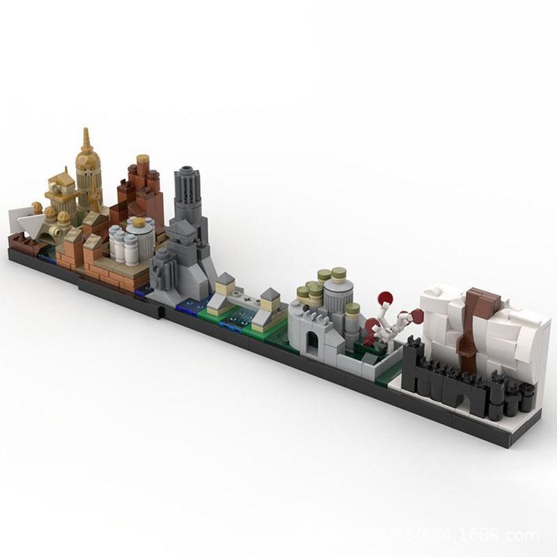 Assembling Building Blocks MOC-18016 Westeros Skyline Building Block Toys