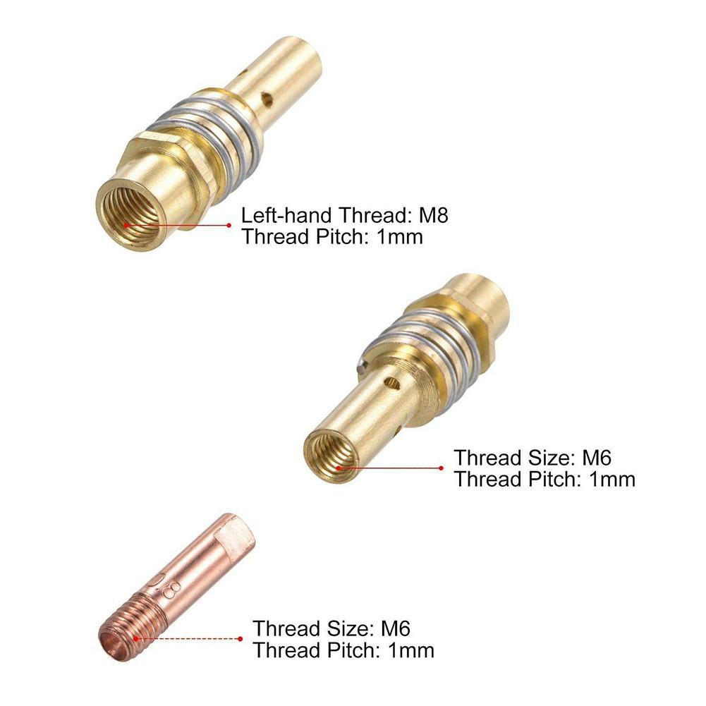 MB 15AK 0.8mm Contact Tip Melt Inert-Gas (MIG) Welder Accessory Set of 14pcs