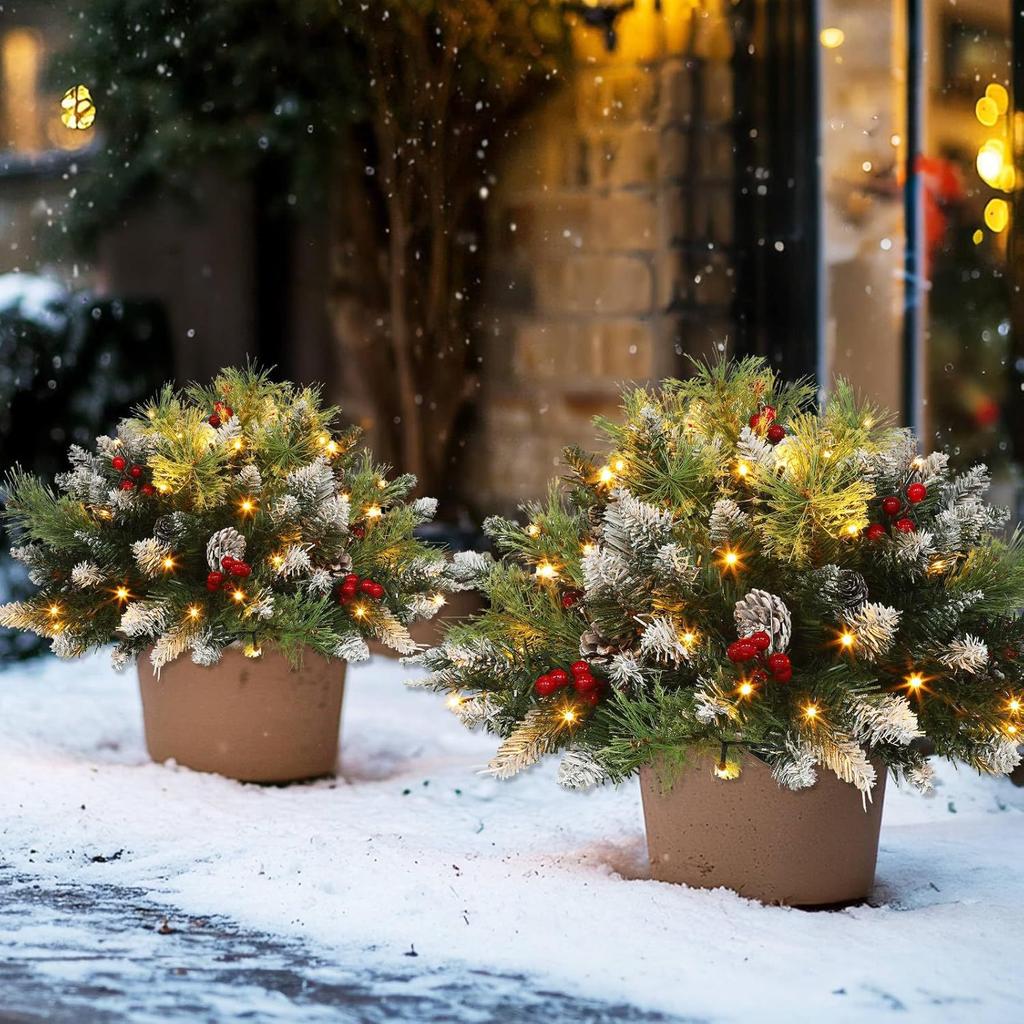 40cm Christmas Tree With LED Lights Home Bedroom Party Decorations Artificial Christmas Tree Decor For Outdoor Garden New Year