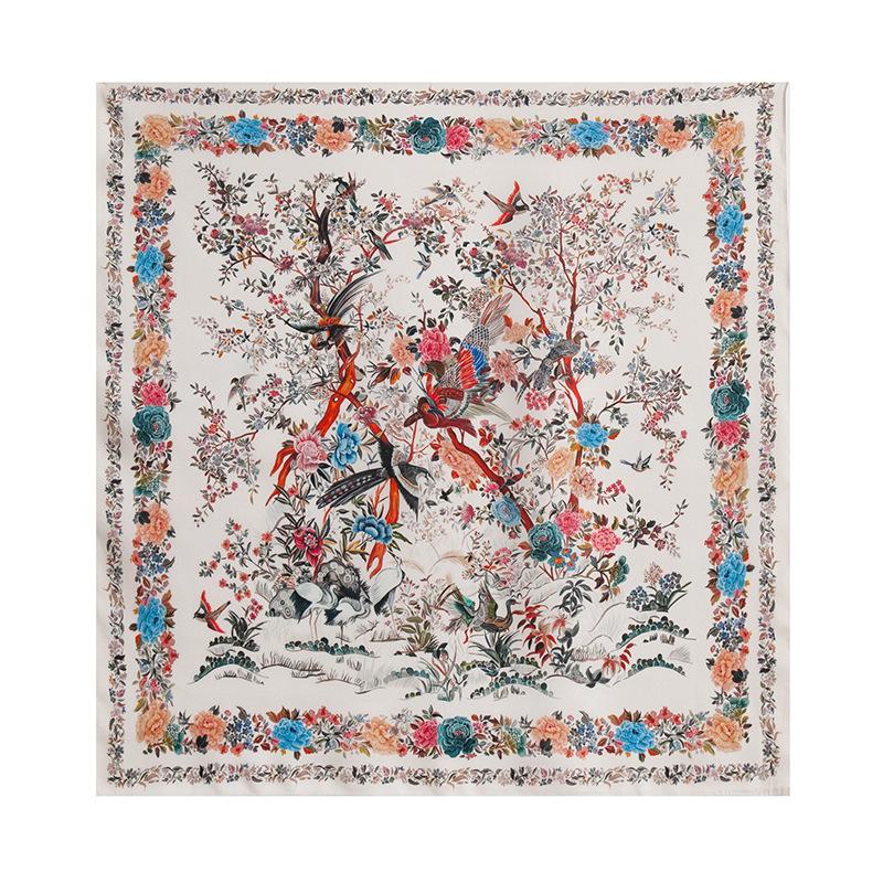 53Cm 100% mulberry silk square scarf classical printed small square scarf