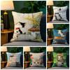Funny Cute Cat Peeking Out  Pillow Case Natural Linen Pillow Case DoubleSided Decor Sofa Pillowcase Home Decor