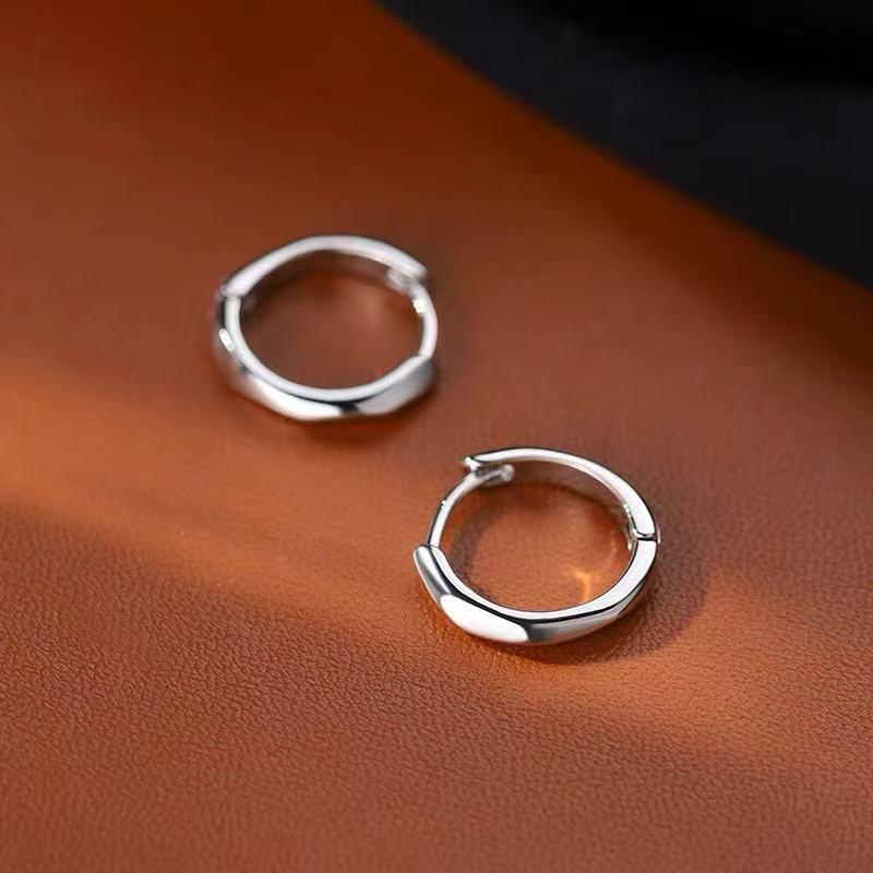2024 New High-End Irregular Hoop Stud Earrings - 925 Sterling Silver for Women