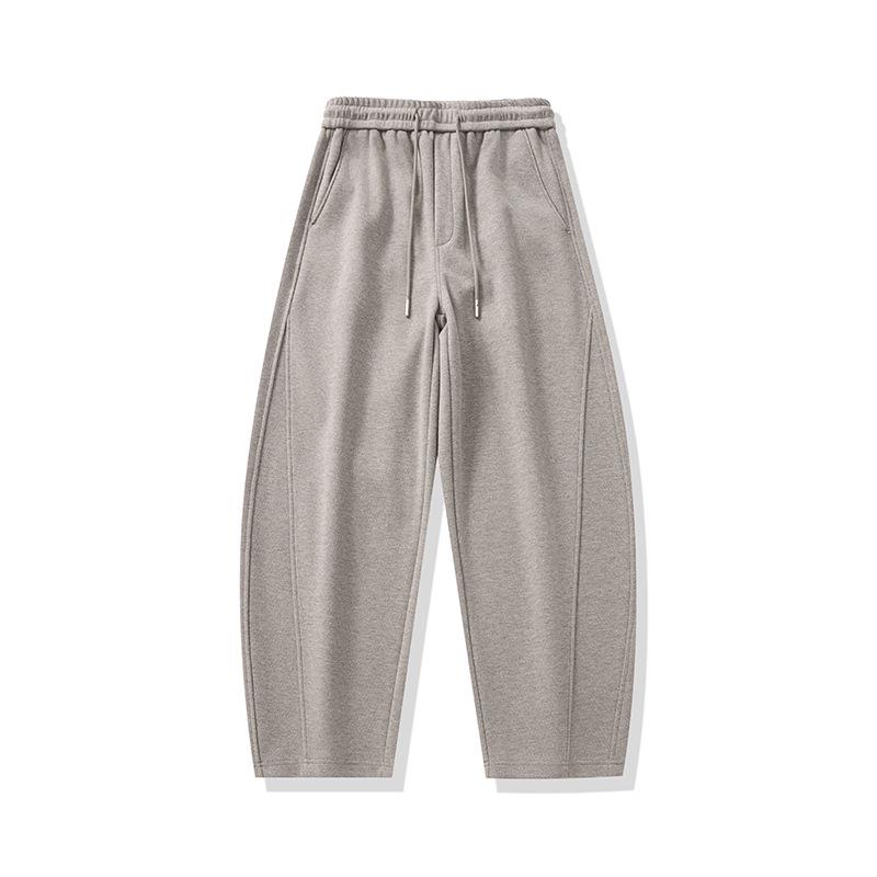 Men's Elastic Waist Patchwork Design Loose Fit Pants for Autumn/Winter