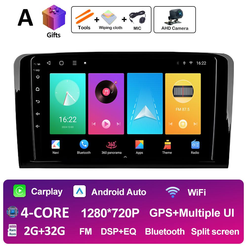 Player Radio Video Multimedia Auto Android 14 Pentru Mercedes Benz CLASS ML W164 Wireless Carplay Ventilator Răcire DSP Stereo Accesorii