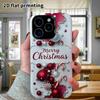 Phone Case: 2D Flat Design Suitable for iPhone 18 17 16 15 14 13 Pro Film Protective Case, Couple Style, Red and Silver Light Luxury, Christmas and Ha