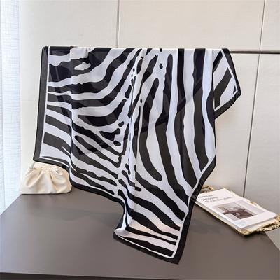 Simple High-End Simulation Silk Printing Large Square Scarf Silk Scarf Shawl Headscarf Beach Scarf Neck Protection Scarf