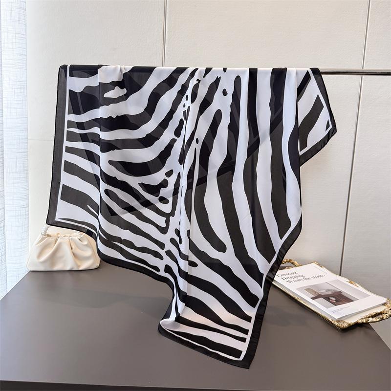 Simple High-End Simulation Silk Printing Large Square Scarf Silk Scarf Shawl Headscarf Beach Scarf Neck Protection Scarf