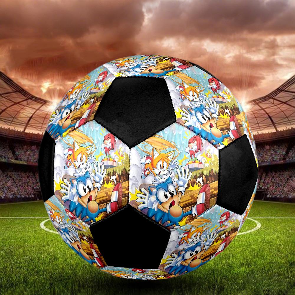 Sonic the Hedgehog3 Soccer Ball Colorful All Ages Machine Stitched PVC Competition Ready Durable High-Bounce.SIZE5