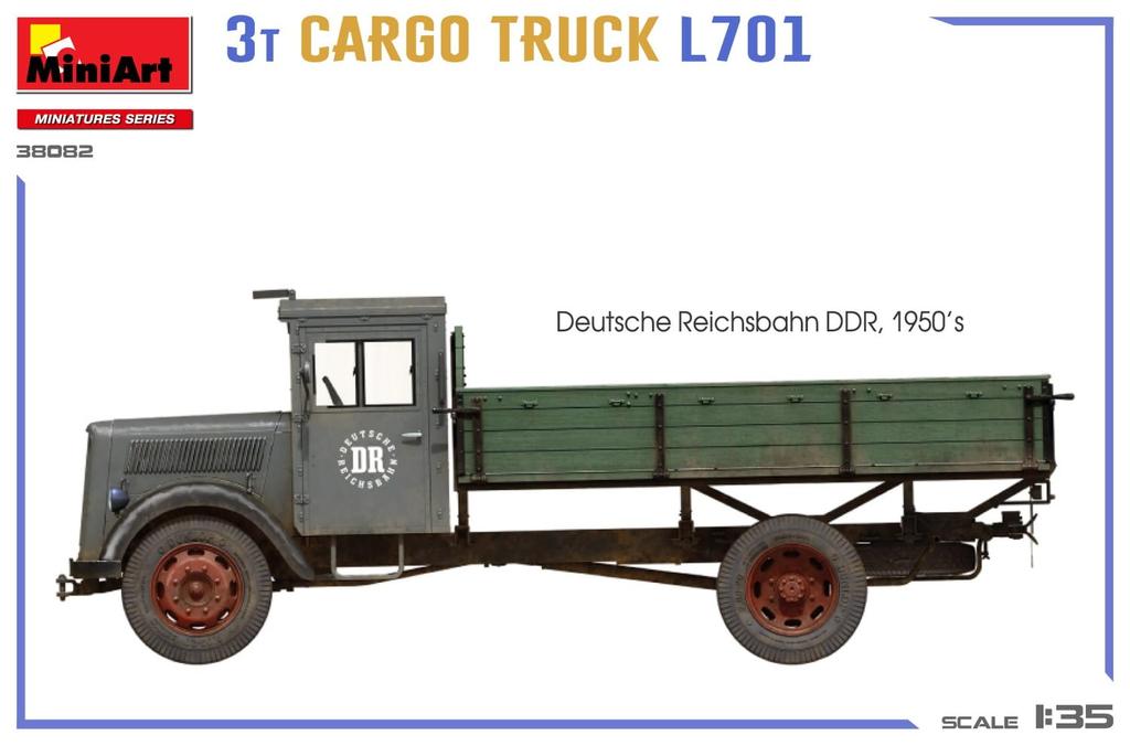 Miniart Scale German L701 Cargo Truck Plastic Model Kit MA38082 1/35 3-ton (Truck)
