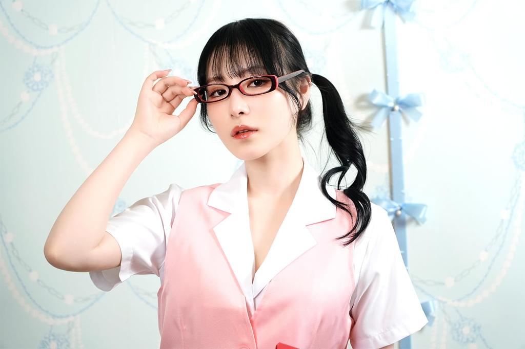 Be With Office Lady Secretary Uniform Cosplay Costume for Women Pink Size M