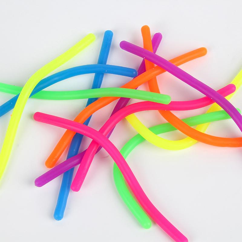 5pcs Simulated Elastic Decompression Noodles Stretchy String Fidgets Sensory Toys Strengthen Arms Stress Reliever Toys
