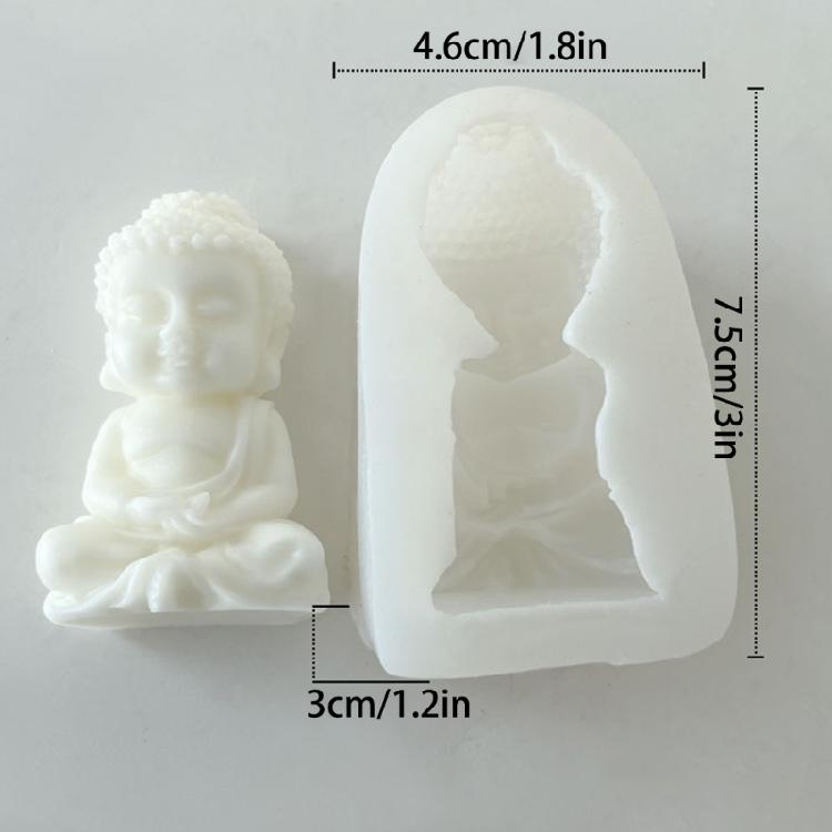 3D Buddhas Candle Mold Handmade Soap Resin Mould DIY Cake Chocolate Silicone Mold
