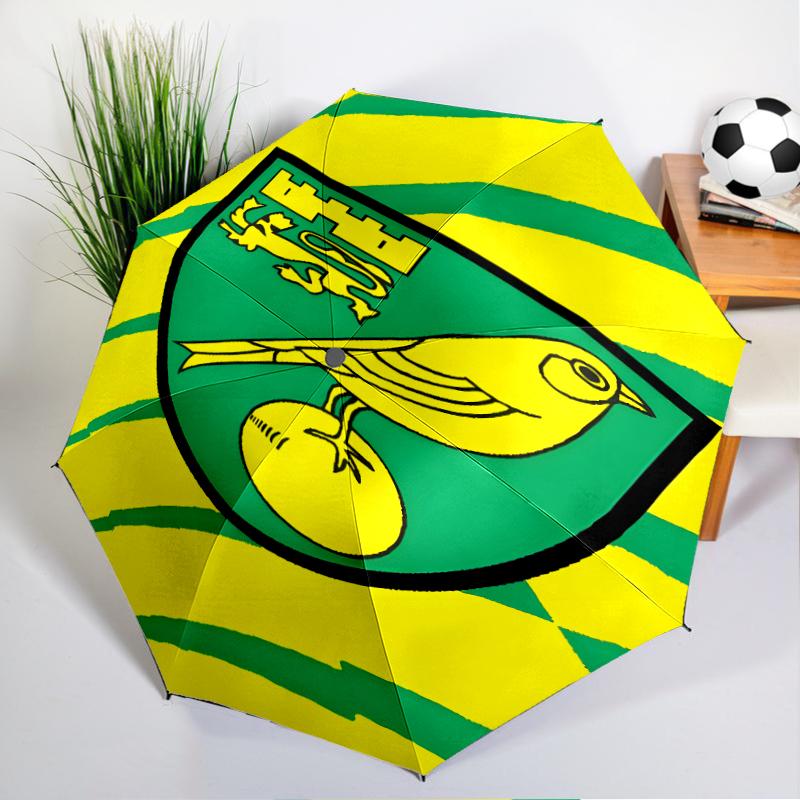 Nor-wich Football Club Crest Automatic Folding Umbrella - 8-Rib Travel Umbrella with Auto Open/Close & Portable, Gift for Christmas, Birthdays
