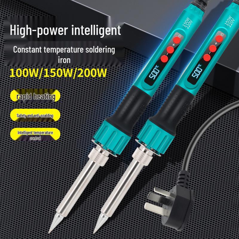 High-Power 200W Digital Soldering Iron with Temperature Control, US/EU Spec, 150W for Home Use