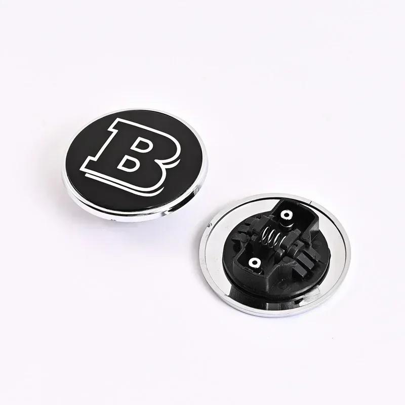 2025 Heiß für Mercedes Benz 57mm Aluminium ABS Auto Flaches Haubenemblem Aufkleber Frontemblem Logo Dekor Zubehör für Mercedes Benz A