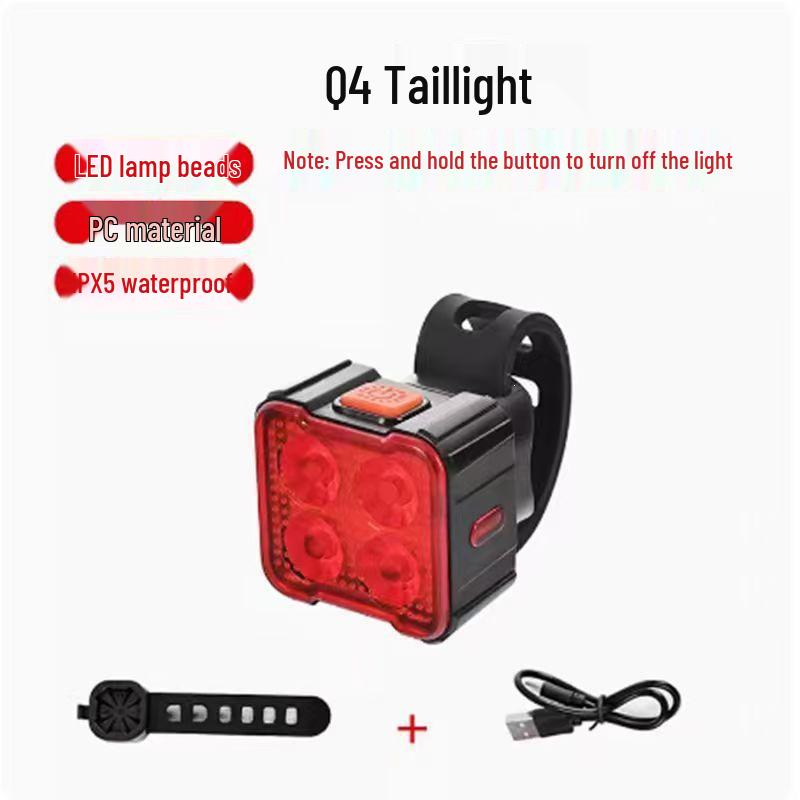 LED Mountain Bike Headlight & Taillight Set for Night Riding - Outdoor Cycling Safety Lights