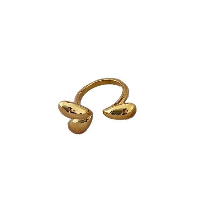 Sweet Heart Adjustable Women's Geometric Water Drop Ring - Trendy, Versatile, Niche Design Index Finger Ring