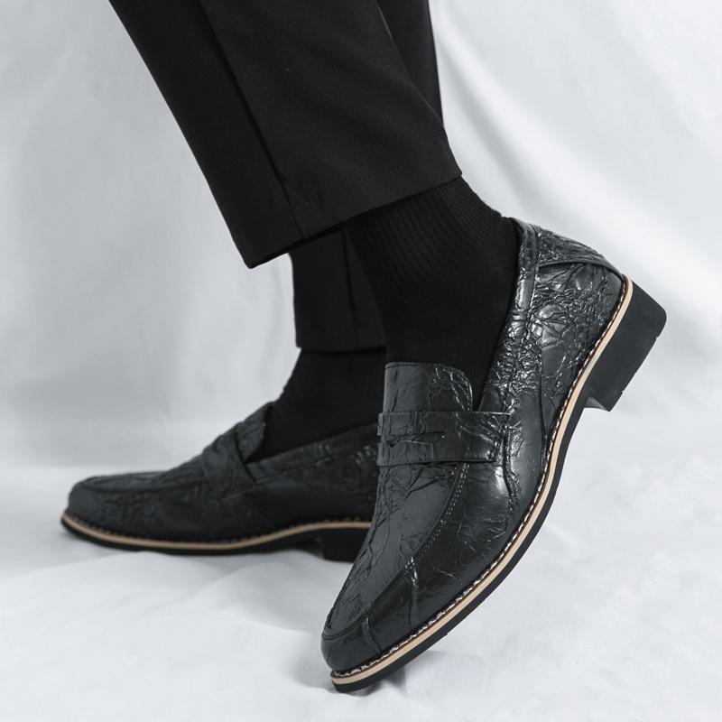 Retro Casual Business Shoes Man Original Slip-on Men's Dress Shoes Fashion Design Leather Loafers For Men mocassins masculino