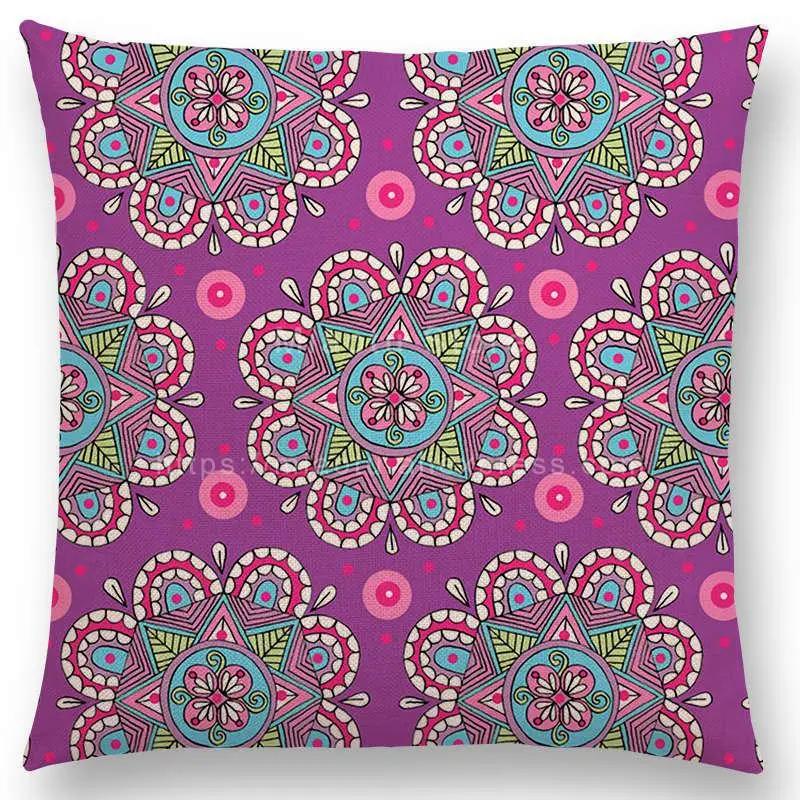 Neuheiten Boho Bunt Sonnenaufgang Regenbogen Diamantblumen Blüte Paisley Blumenmuster Mandalas Drucke Kissenbezug Kissen