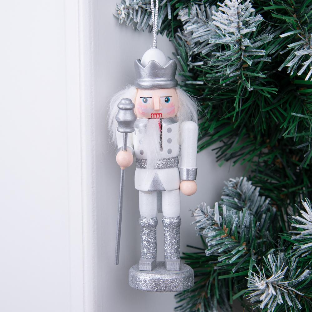 White & Silver Nutcracker Ornament Set