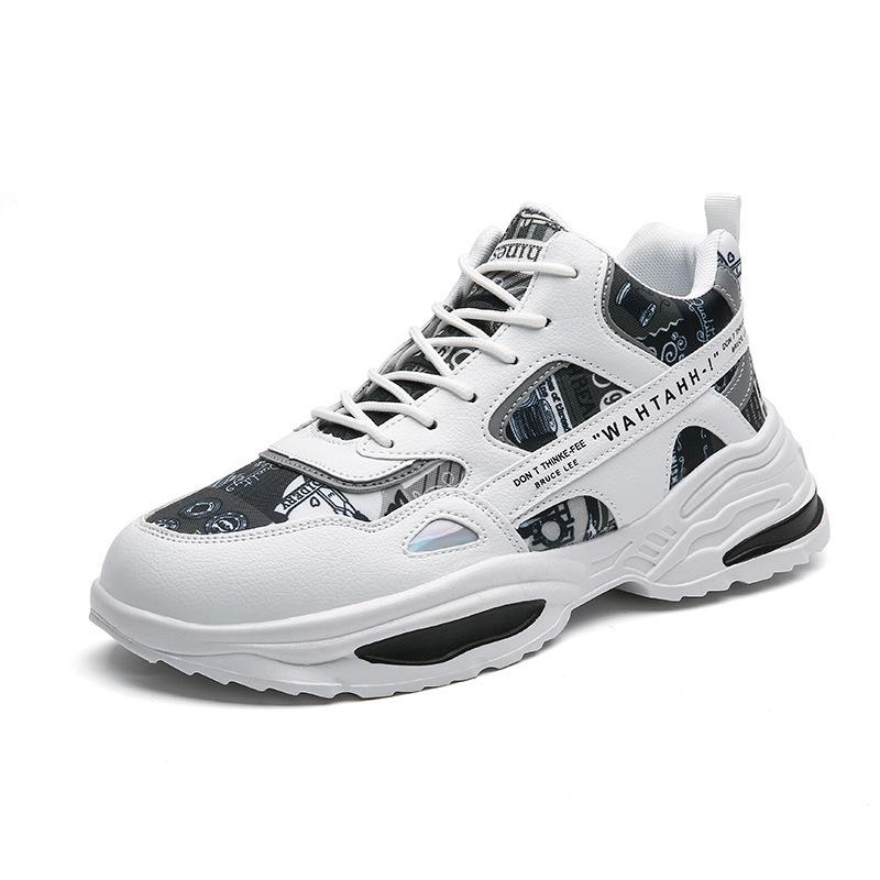 Men's Shoes Spring New Trend Versatile High-top Board Shoes Heightening Sports and Leisure Ins Dad Trendy Shoes