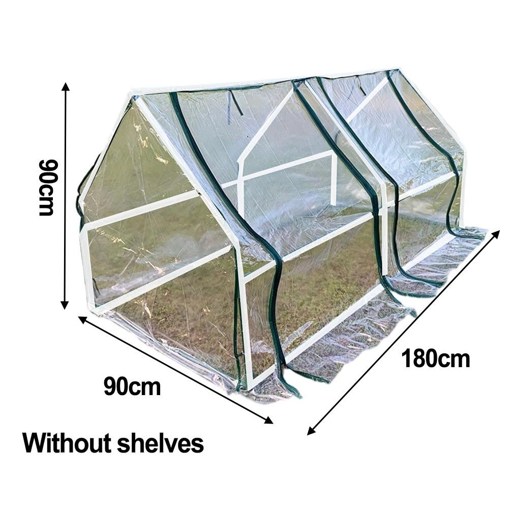 Cubierta Transparente para Invernadero de Plantas de Jardín Diseño Puntiagudo 180x90cm 120x60cm